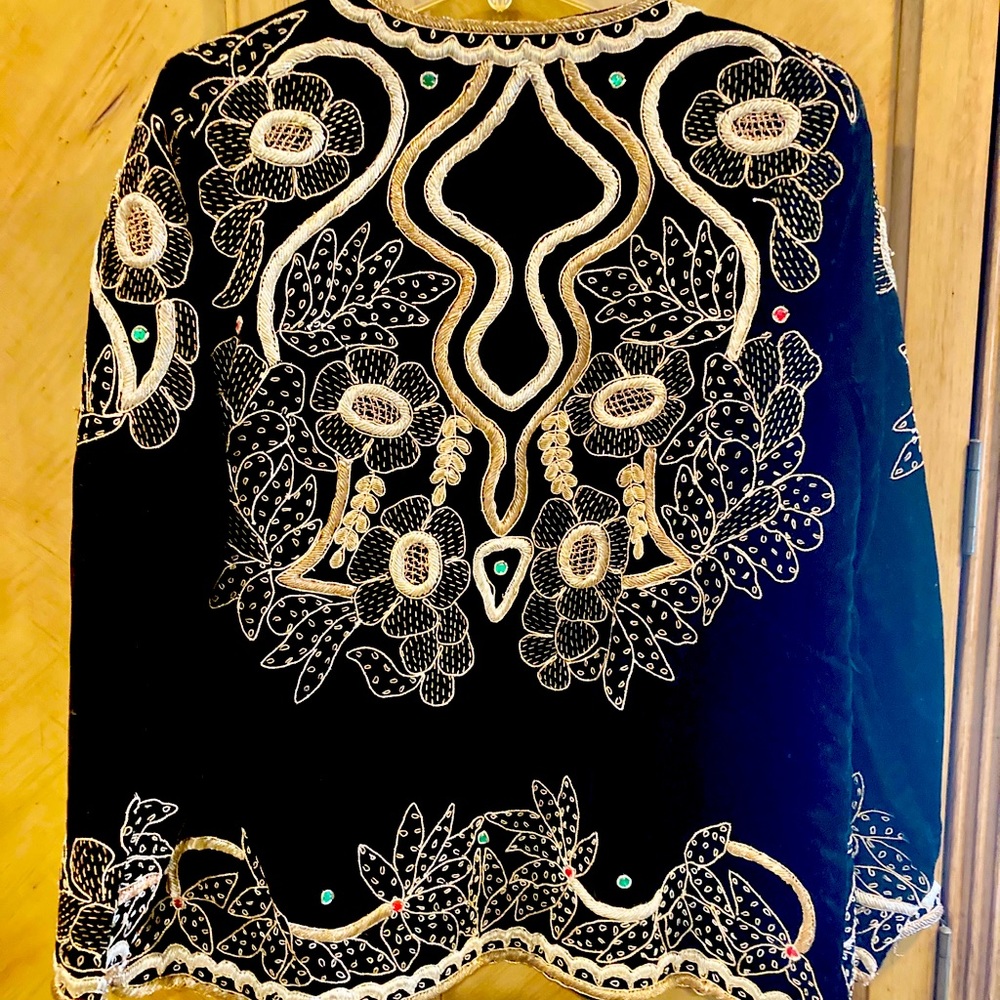 French Collezioni Velvet  Embroidered Jacket